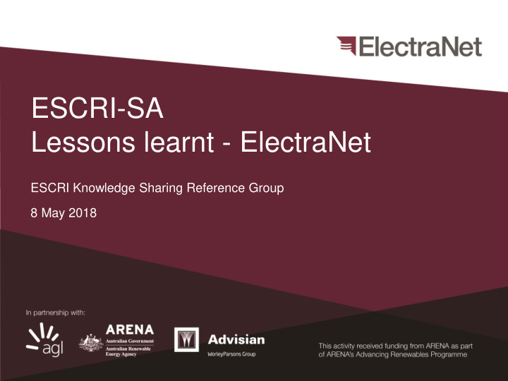 lessons learnt electranet
