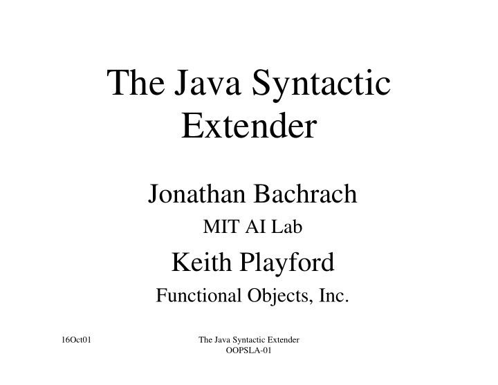 the java syntactic extender