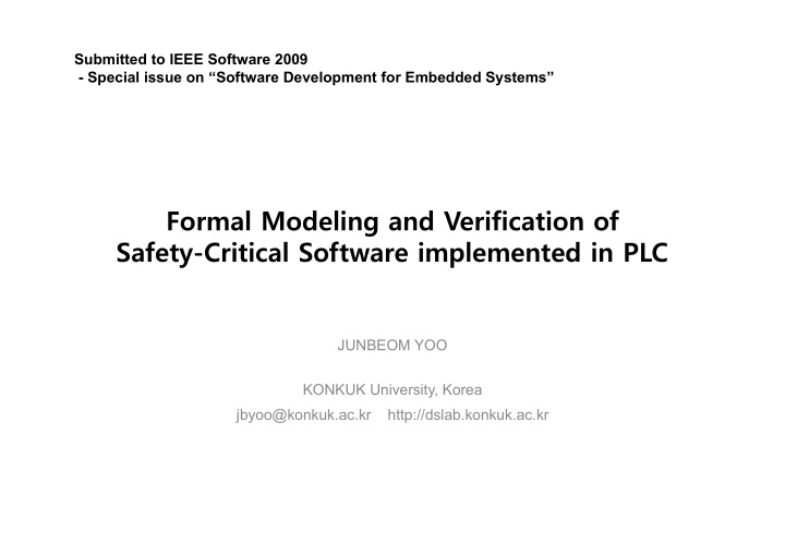 f formal modeling and verification of l m d li d v ifi ti
