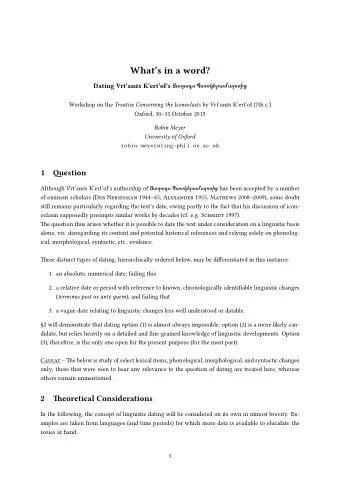 Whats in a word?  1. an absolute, numerical date; failing this  issues at hand.  amples are