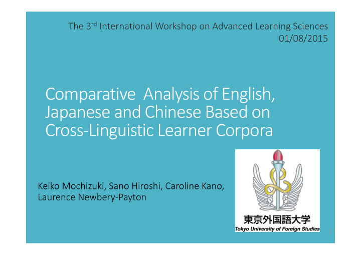 comparative analysis of english japanese and chinese