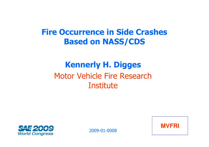 fire occurrence in side crashes based on nass cds