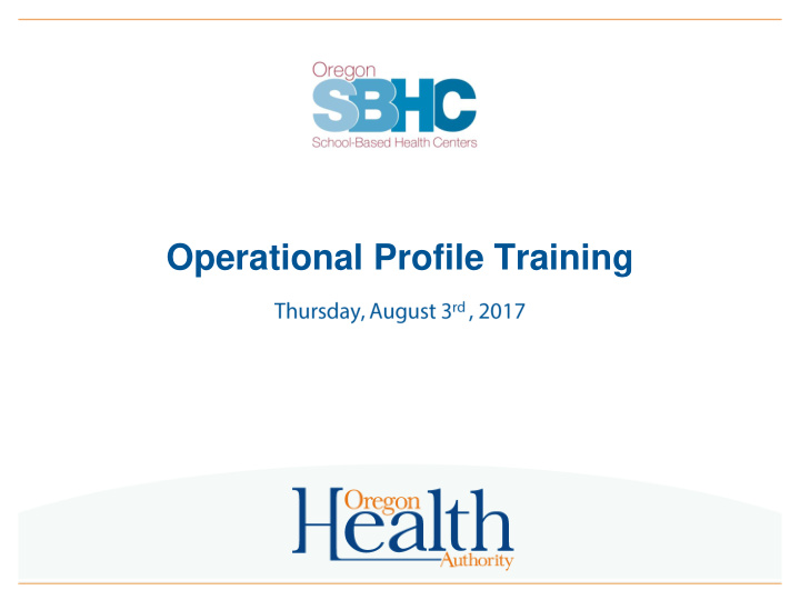 operational profile training agenda