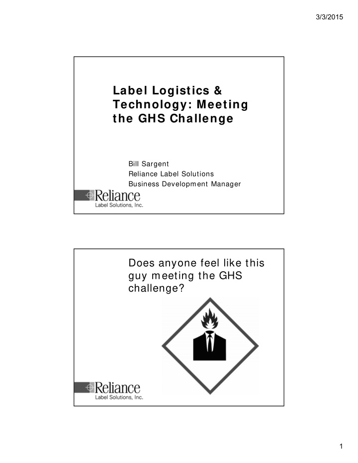 label logistics technology meeting the ghs challenge