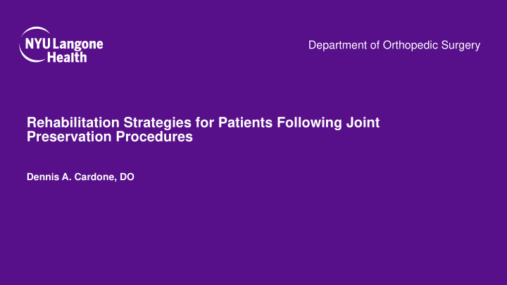 rehabilitation strategies for patients following joint