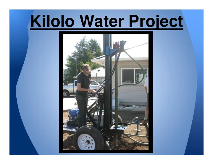 kilolo water project kilolo water project team