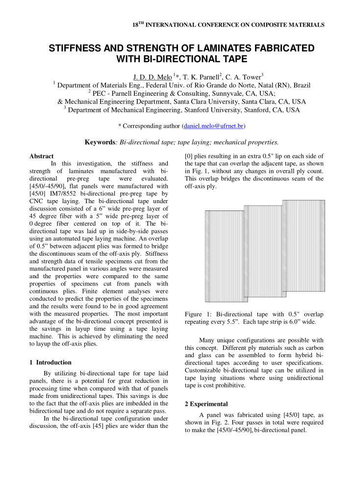 stiffness and strength of laminates fabricated with bi