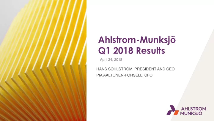q1 2018 results