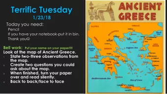 Terrific Tuesday  1/23/18  Today you need:  Pencil  If you have your notebook-put it in bin. Thank