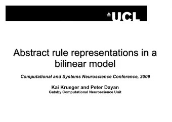 Abstract rule representations in a  Abstract rule representations in a  bilinear model  bilinear