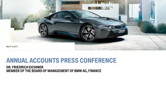 ANNUAL ACCOUNTS PRESS CONFERENCE  DR. FRIEDRICH EICHINER  MEMBER OF THE BOARD OF MANAGEMENT OF BMW