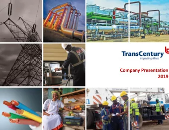 Company Presentation  2019  0  Who we are TransCentury Plc is a Kenya  Headquartered investment