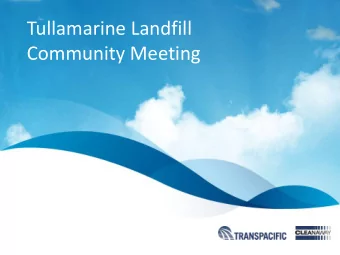 Community Meeting  Rehabilitation Update 25 th November 2015  Presented by Kieren McDermott