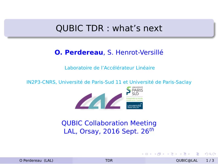 qubic tdr what s next