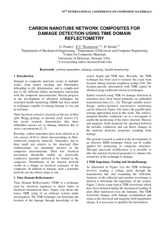 CARBON NANOTUBE NETWORK COMPOSITES FOR  DAMAGE DETECTION USING TIME DOMAIN  REFLECTOMETRY G. Pandey