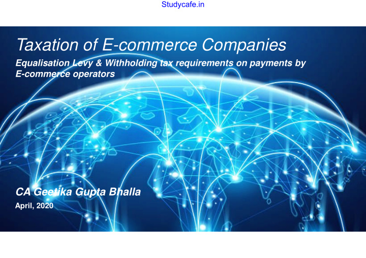 taxation of e commerce companies