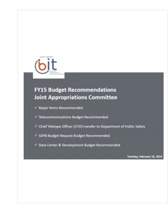 bit ( h l ~--  ~  1 nrcrma~cn &amp;  t~l!(:Gmmun1cat1ons  FYlS Budget Recommendations  Joint