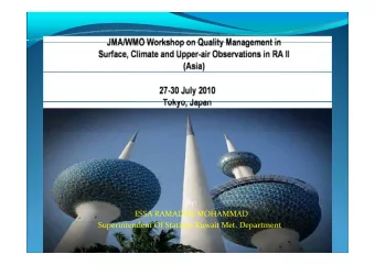 By: ESSA RAMADAN MOHAMMAD Superintendent Of Stations Kuwait Met. Departmentt  d  f Geography and