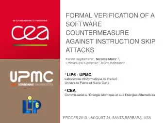 COUNTERMEASURE  AGAINST INSTRUCTION SKIP  ATTACKS Karine Heydemann 1 , Nicolas Moro 1,2 ,