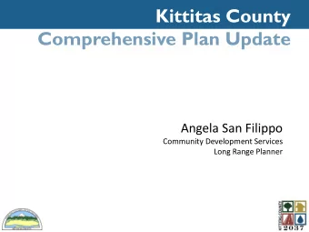 Kittitas County  Comprehensive Plan Update  Angela San Filippo  Community Development Services