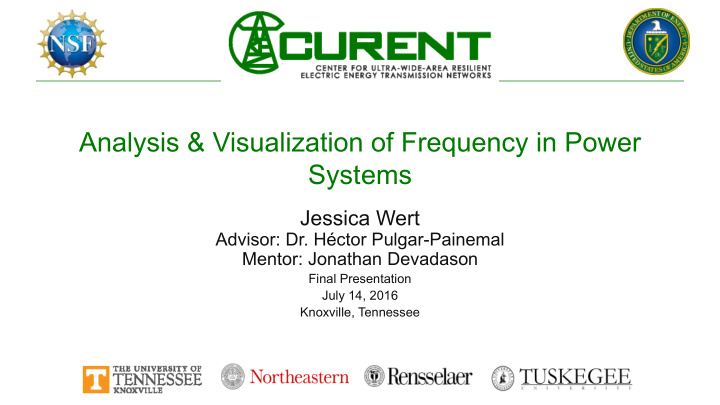 analysis visualization of frequency in power systems