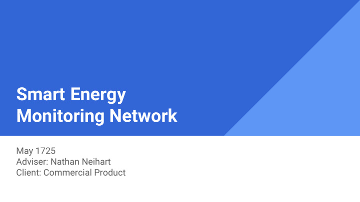 smart energy monitoring network