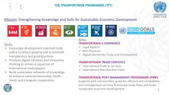 Mission: Strengthening Knowledge and Skills for Sustainable Economic Development  Areas: