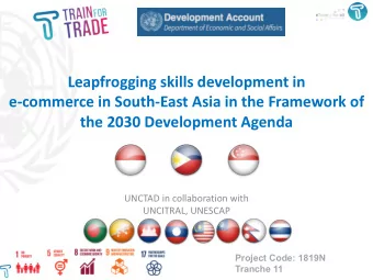 Leapfrogging skills development in  e-commerce in South-East Asia in the Framework of  the 2030