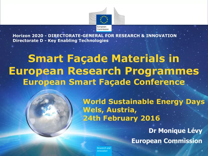 horizon 2020 directorate general for research innovation