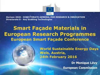 Horizon 2020 - DIRECTORATE-GENERAL FOR RESEARCH &amp; INNOVATION  Directorate D - Key Enabling