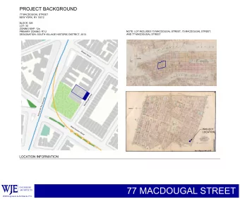 77 MACDOUGAL STREET  ENGINEERS  ARCHITECTS  WJE Engineers &amp; Architects, P.C.  77 MACDOUGAL