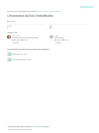 5 Presentation ALD2012 StefanMueller Data  July 2013  CITATIONS  READS  0  162 7 authors ,