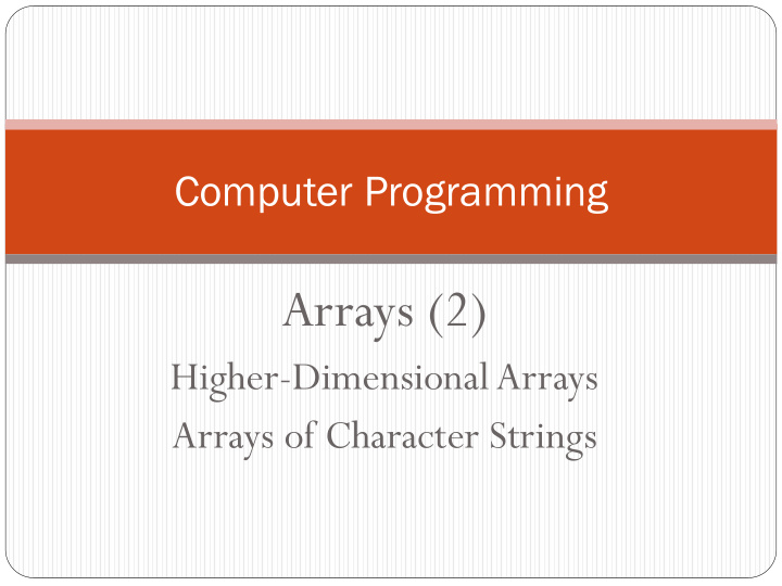 arrays 2