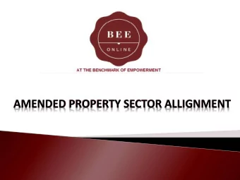 Status Update  Scope of PSC  PSC Deviations    Applicable Elements    Weighting