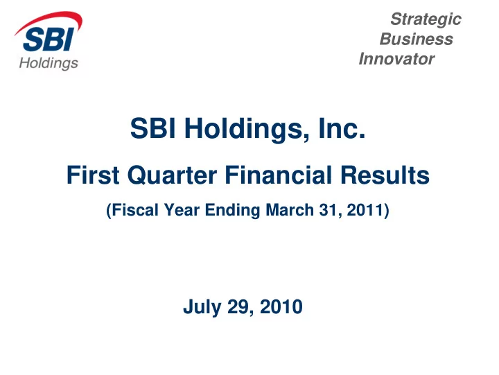 sbi holdings inc