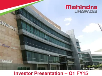 Investor Presentation  Q1 FY15  1  Contents  Q1 FY15 Highlights  Residential Business
