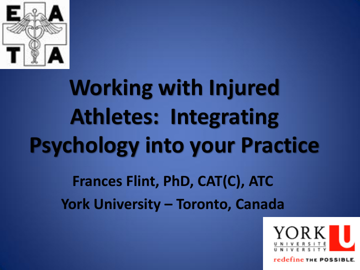 working with injured athletes integrating psychology into