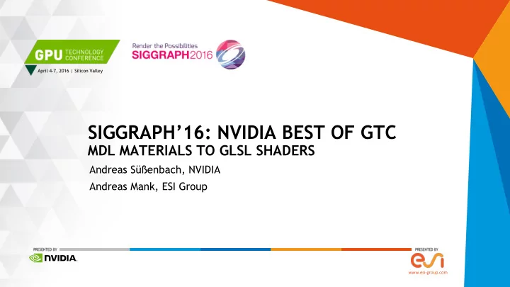 siggraph 16 nvidia best of gtc