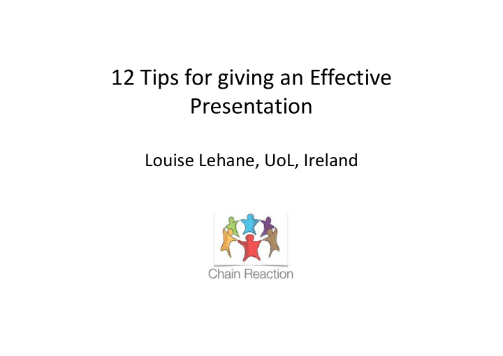 12 tips for giving an effective presentation