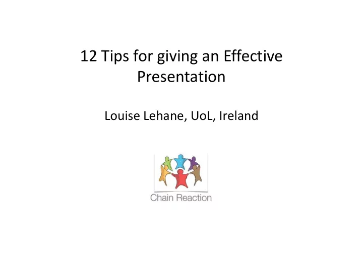 12 tips for giving an effective presentation