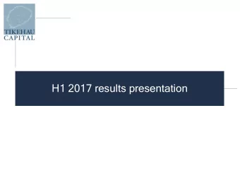 H1 2017 results presentation