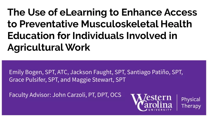 the use of elearning to enhance access to preventative
