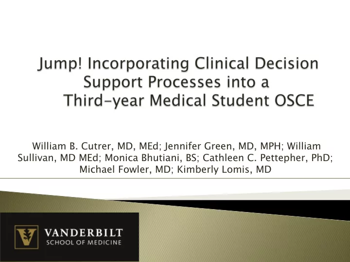 william b cutrer md med jennifer green md mph william