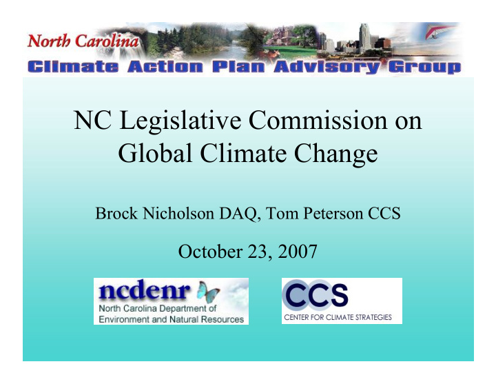 nc legislative commission on global climate change