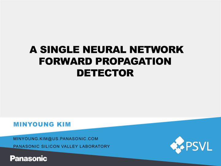 a single neural network forward propagation detector