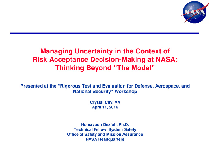 managing uncertainty in the context of