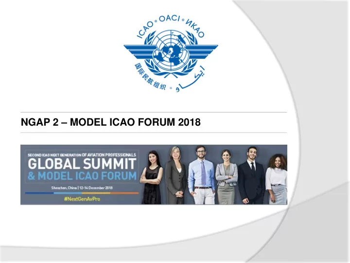 ngap 2 model icao forum 2018