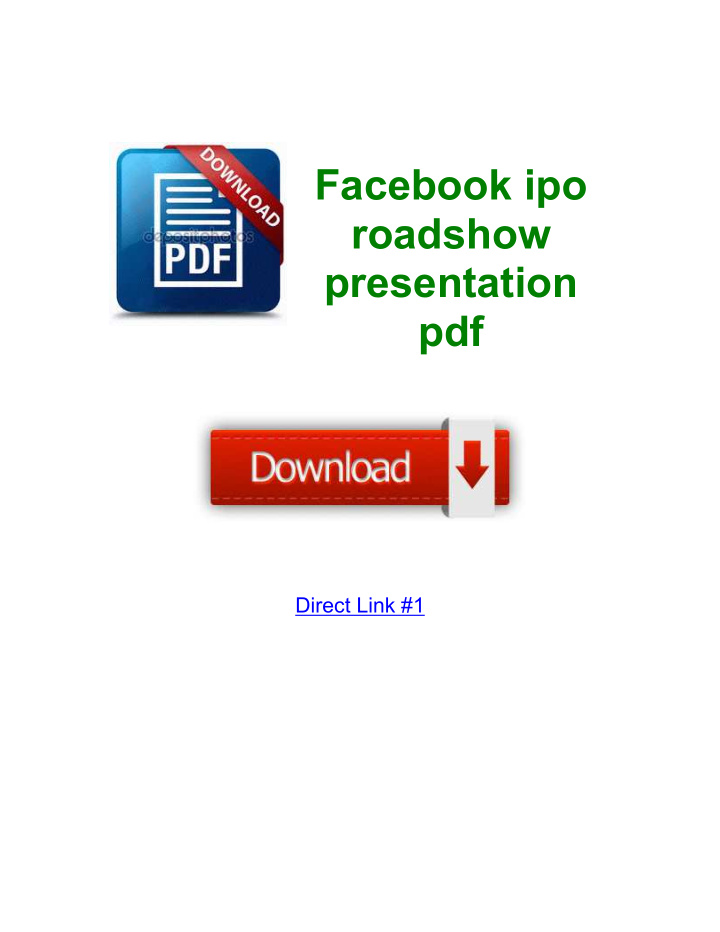 facebook ipo roadshow presentation pdf