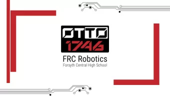 FRC Robotics  Forsyth Central High School  Welcome  Marty Comella - President - marty@comella.net