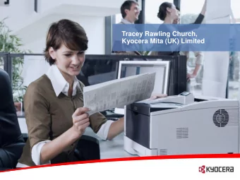 Tracey Rawling Church,  Kyocera Mita (UK) Limited  Pioneering sustainable printing since 1992